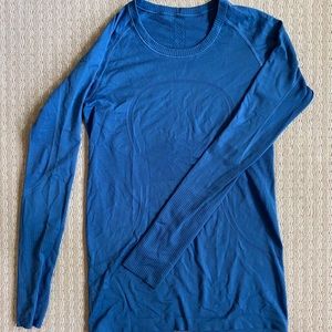 Blue long sleeve swiftly top